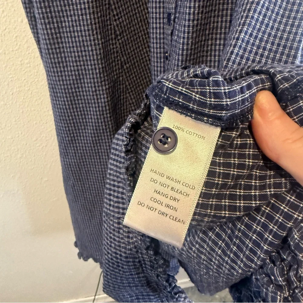 Neuflora Dover Blue Gingham Button-Front Dress - Picture 4 of 5